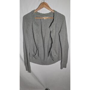 Anthropologie HWR Womens Open Front Alpaca Wool Blend Cardigan Sz S Elbow‎ Patch